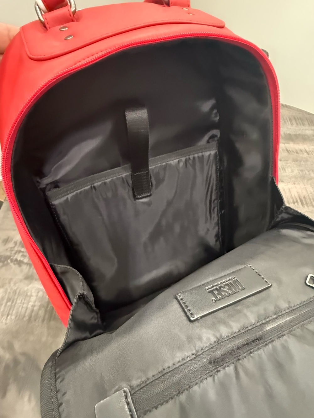 Diesel Red Men’s Backpack with Embossed Logo - Picture 5 of 8
